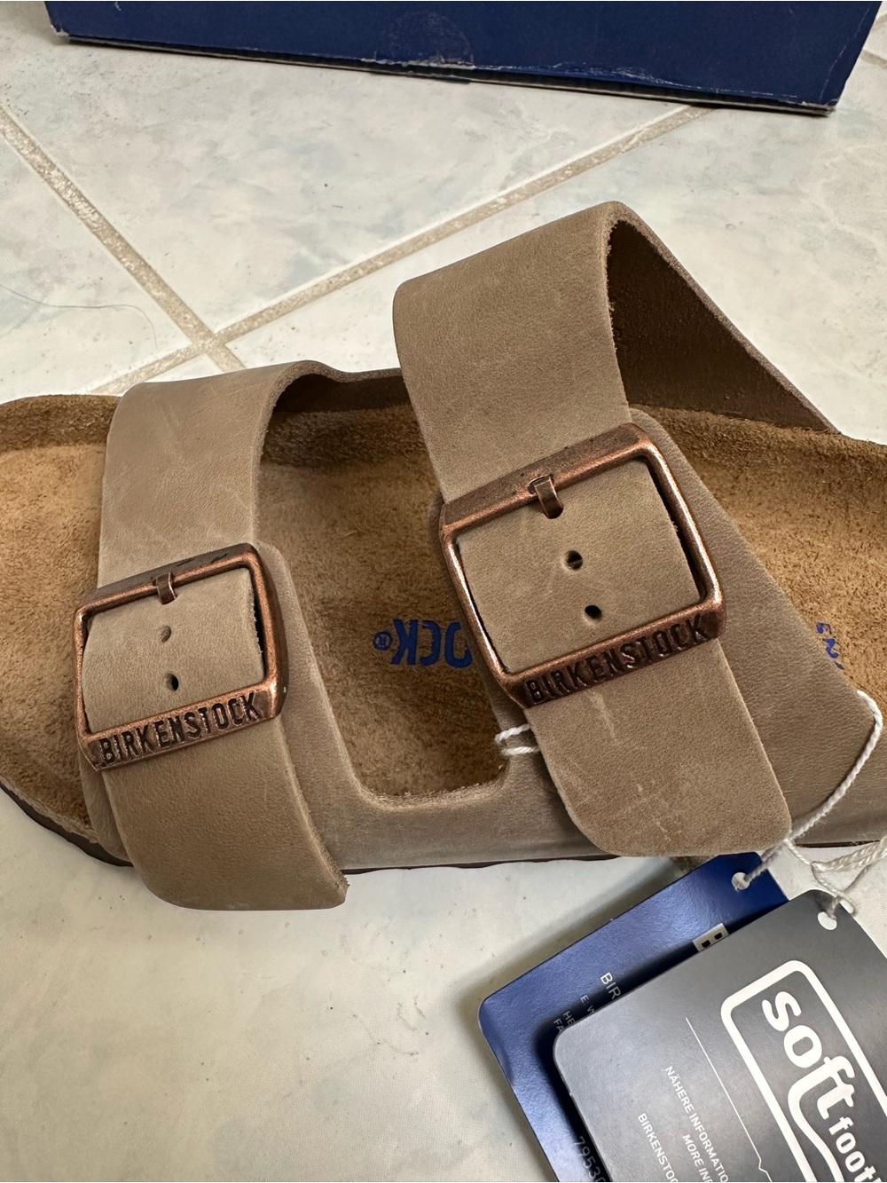 NWT Birkenstock Arizona Soft Footbed Tobacco Brown Oiled Leather Size 39 - Picture 7 of 16